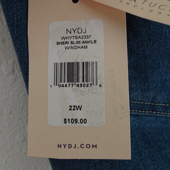 NYDJ Jeans Women's Plus Size 22W Blue Sheri Slim Ankle Stretch Denim - Picture 7 of 7